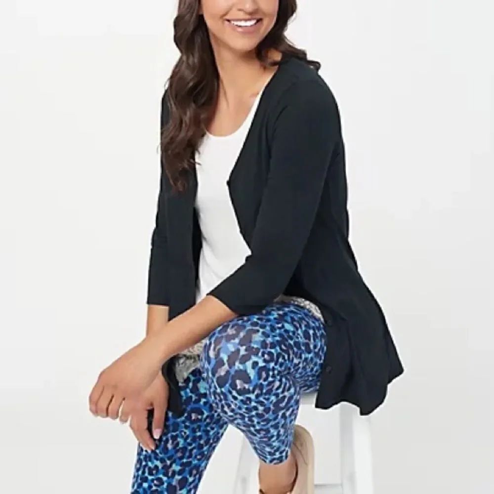 LOGO Principles by Lori Goldstein 3/4 Sleeve Cardigan